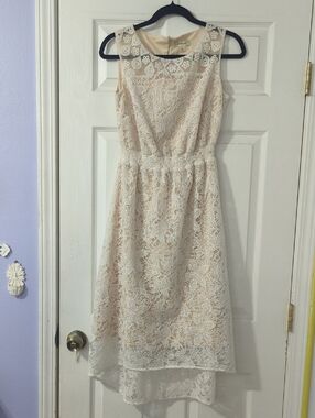 Nurture by Lamaze Cream Lace High-Low Dress